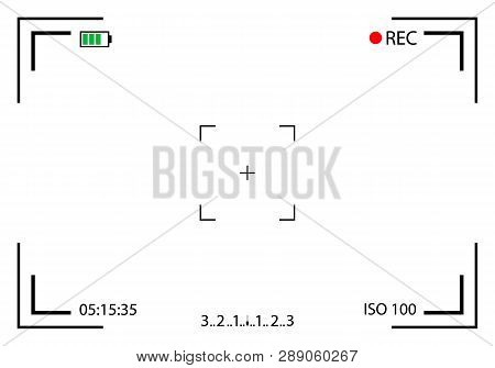 Creative Vector Illustration Of Camera Viewfinder Isolated On Background. Art Design Mirorless, Dslr