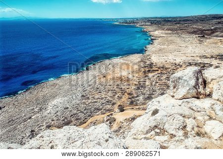 Sea Caves Near Cape Greko. Mediterranean Sea