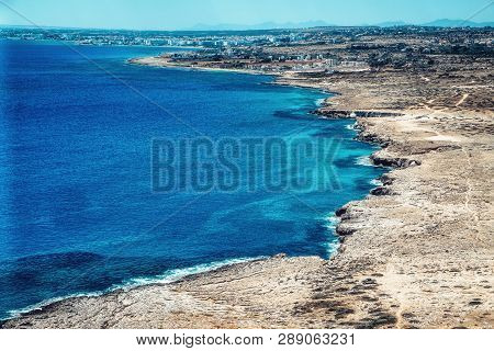 Sea Caves Near Cape Greko. Mediterranean Sea