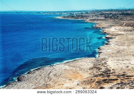 Sea Caves Near Cape Greko. Mediterranean Sea