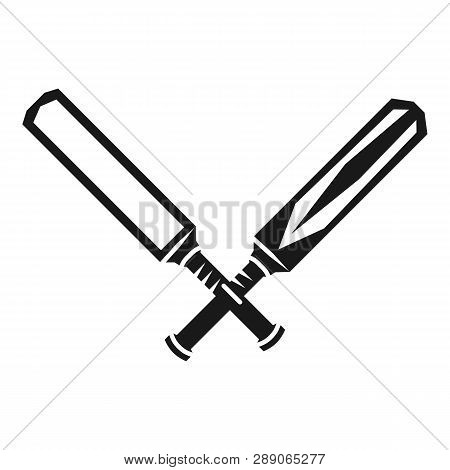 Cricket Crossed Bits Icon. Simple Illustration Of Cricket Crossed Bits Icon For Web Design Isolated 