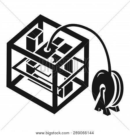 3d Printer Work Icon. Simple Illustration Of 3d Printer Work Icon For Web Design Isolated On White B