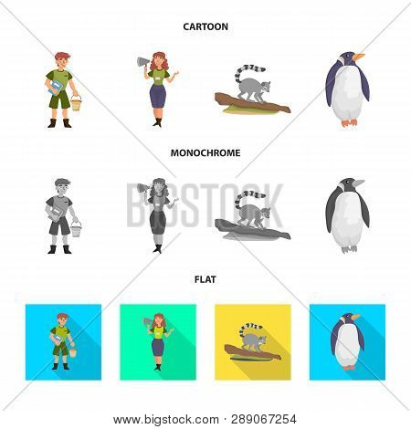 Vector Illustration Of Nature  And Fun  Logo. Set Of Nature  And Entertainment Vector Icon For Stock