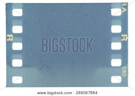 Film Strip Template With Frame, Empty Color 135 Type (35mm) Film With Scratches, Cracks And Light Le