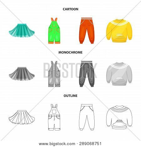 Vector Illustration Of Fashion And Garment Icon. Collection Of Fashion And Cotton Vector Icon For St