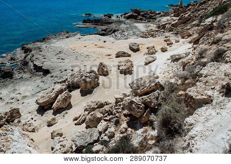 Sea Caves Near Cape Greko. Mediterranean Sea