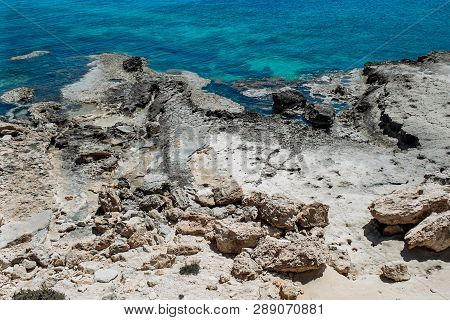 Sea Caves Near Cape Greko. Mediterranean Sea