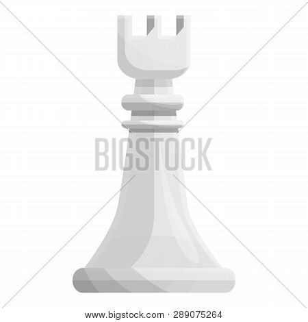 White Rook Piece Icon. Cartoon Of White Rook Piece Icon For Web Design Isolated On White Background