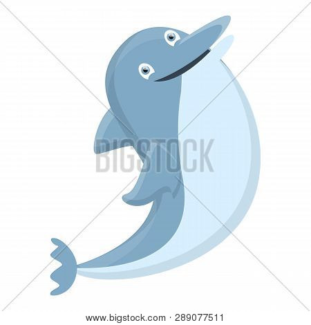 Happy Dolphin Icon. Cartoon Of Happy Dolphin Icon For Web Design Isolated On White Background
