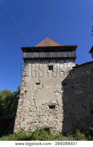 Viscri, Romania - April 29, 2018: Viscri Fortified Town View In A Spring Day