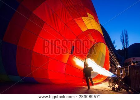 Fire In A Balloon Preparation For Takeoff