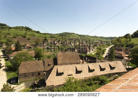 Biertan, Romania - April 29, 2018: Biertan Town In Transylvania