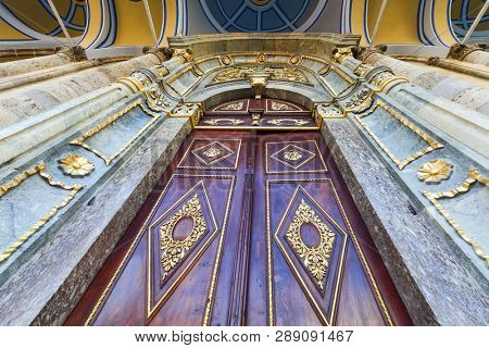 Konya / Turkey - December 10 2018: Aziziye Mosque architectural details.