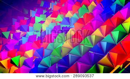 Steep Slope Area With Stripes Of Pyramids