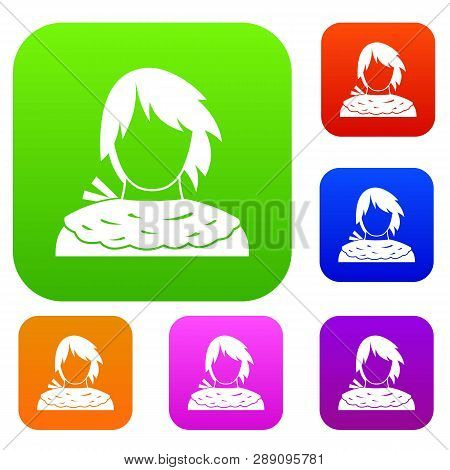 Male Shorn Set Icon In Different Colors Isolated Illustration. Premium Collection