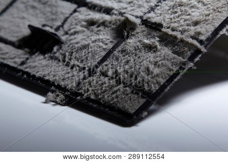 Flat Panel Fiberglass Filters Of Central Air Condition System With Dust.