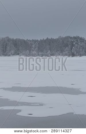 Bavarian Winter Landscape Next Next To Schwandorf, Charlottenhofer Weihergebiet