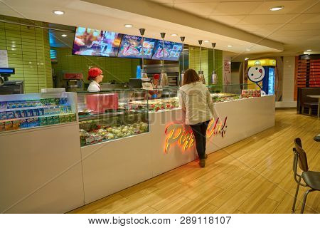 LINATE, ITALY - CIRCA NOVEMBER, 2017: a cafeteria in Milan Linate Airport.