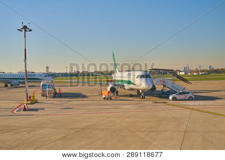 LINATE, ITALY - CIRCA NOVEMBER, 2017: Milan Linate Airport.