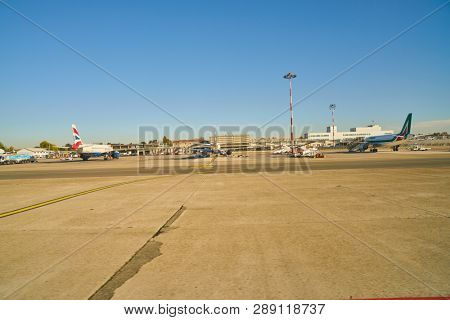LINATE, ITALY - CIRCA NOVEMBER, 2017: Milan Linate Airport.