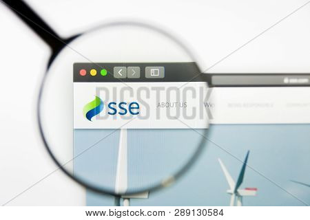 Los Angeles, California, Usa - 12 March 2019: Illustrative Editorial, Sse Website Homepage. Sse Logo