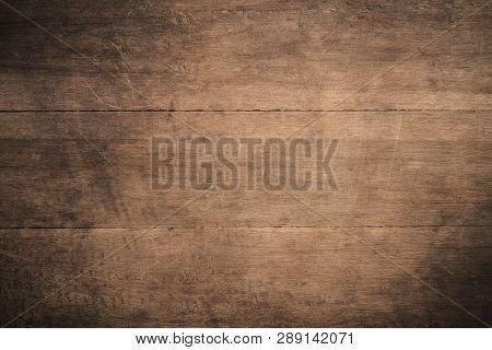 Old Grunge Dark Textured Wooden Background,the Surface Of The Old Brown Wood Texture,top View Brown 