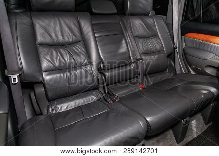 Novosibirsk, Russia - March 11, 2019:  Lexus Lx-470,close-up Of The Rear Seats. Photography Of A Mod