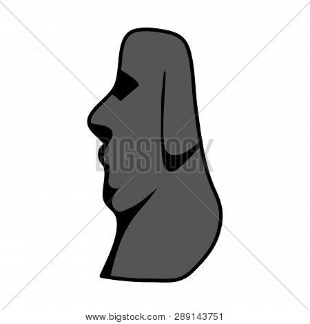 Color Moai Classic Sculpture From Easter Island Vector Illustration