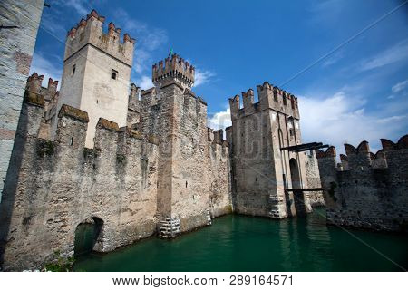 Rocca Scaligera Castle in Sirmione. Garda Lake, Italy