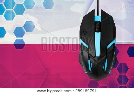 Poland Flag  And Computer Mouse. Concept Of Country Representing E-sports Team