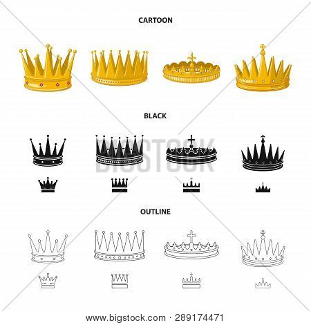 Vector Illustration Of Medieval And Nobility Logo. Set Of Medieval And Monarchy Vector Icon For Stoc