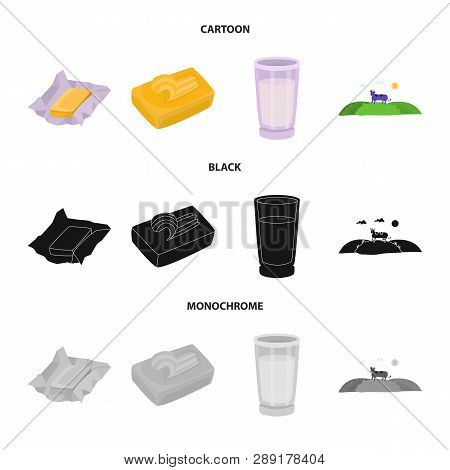 Vector Design Of Creamy And Product Icon. Collection Of Creamy And Farm Stock Symbol For Web.