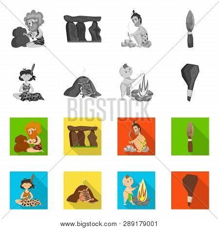 Vector Illustration Of Evolution  And Prehistory Sign. Set Of Evolution  And Development  Stock Vect