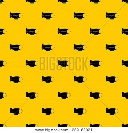 Retro Airship Pattern Seamless Vector Repeat Geometric Yellow For Any Design