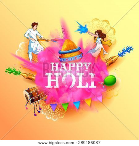 Colorful Happy Holi Background For Color Festival Of India Celebration Greetings