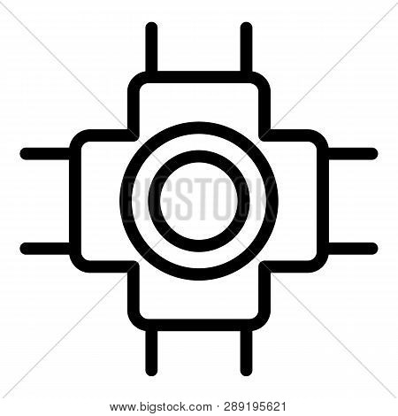 Cross Connection Scaffolding Icon. Outline Cross Connection Scaffolding Icon For Web Design Isolated