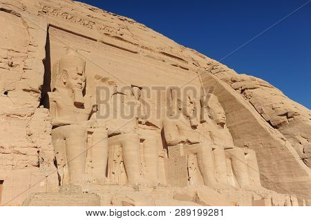 The Great Temple Of Rameses Ii In Abu Simbel , Egypt