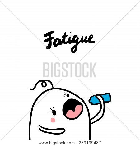 Fatigue Early Symptom Of Pregnancy Hand Drawn Illustration With Cute Marshmallow