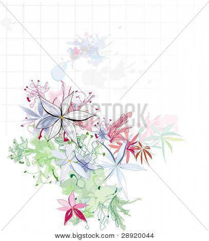floral fundo aquarela
