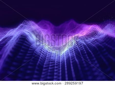 Modern Technology Connections. Cloud Driven Technologies And Cryptocurrency 3d Polygon Illustration 