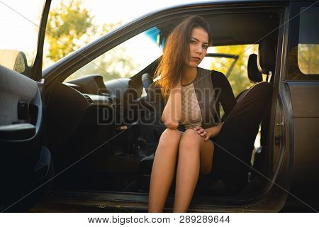 Beautiful Girl In Car