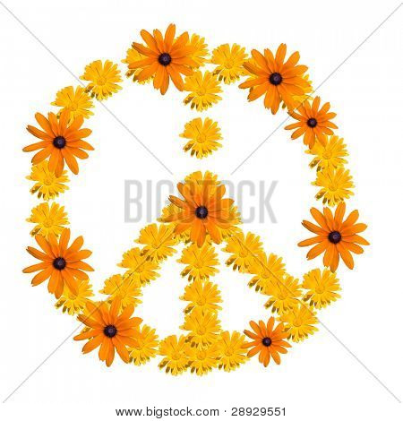 สัญลักษณ์สันติภาพที่ทำจากส้มดอก calendula
