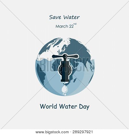 The Globe,water Drop And Water Tap Icon.the Globe Icon Vector Logo Design Template.world Water Day I