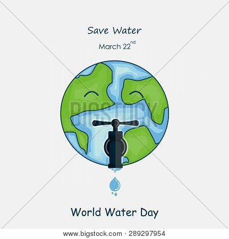 The Globe,water Drop And Water Tap Icon.the Globe Icon Vector Logo Design Template.world Water Day I
