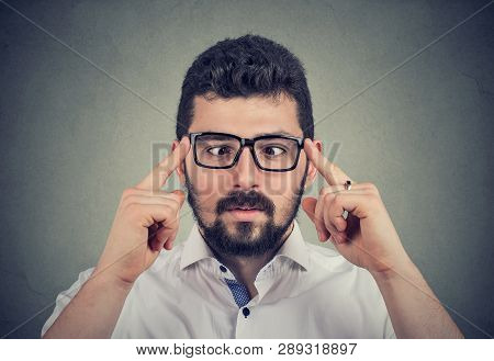 Handsome Young Guy In Glasses With Strabismus