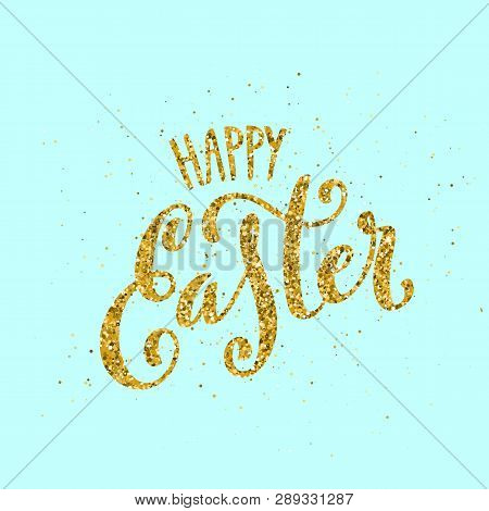 Happy Easter Banner With Handdrawn Calligraphy.template For Poster With Letttering. Vector.