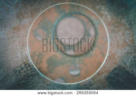 Holes Made In A Metallic Table Create This Circle Pattern On The Rusty Surface In San Pedro De Ataca