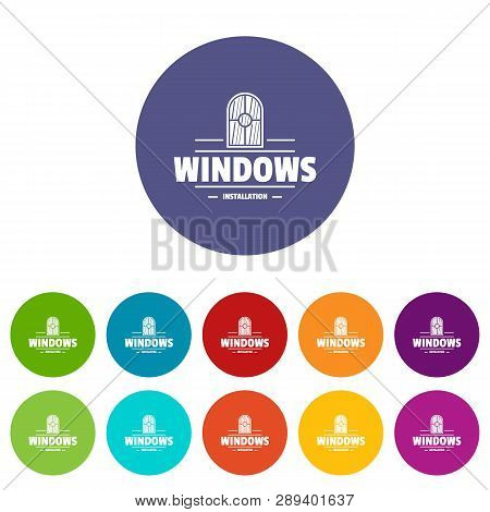 Window Installiation Icons Color Set Vector For Any Web Design On White Background