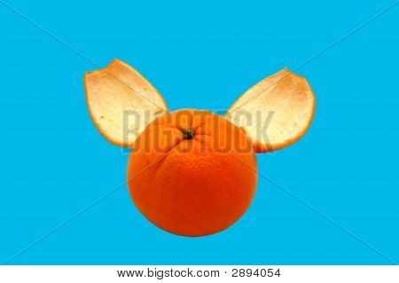 Oranje en oranje de huid