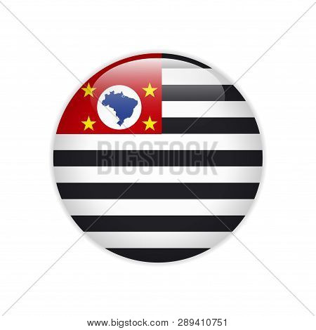 Flag Bandeira Do Estado De Sao Paulo On Button